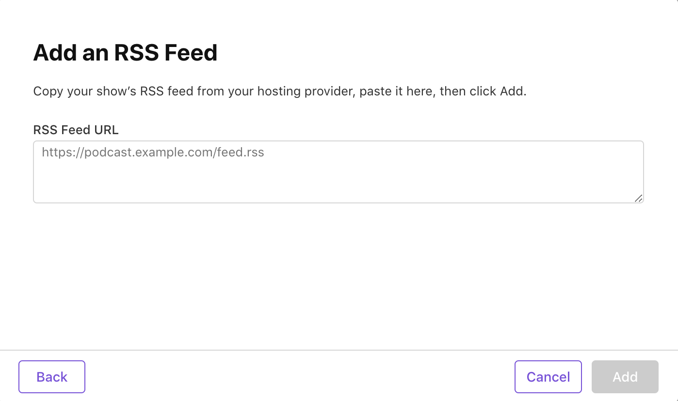 Select RSS Feed Option